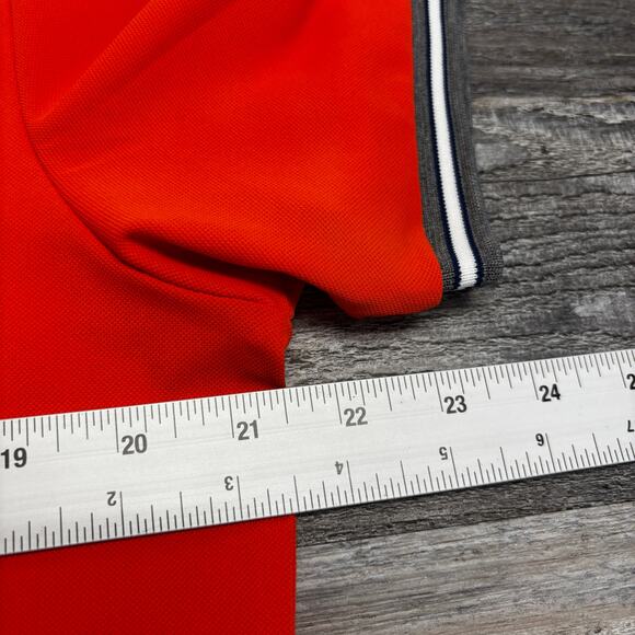 Louis Castel Orange Gray Mens XL 1/4 Button Performance Golf Stretch Polo Mens - Picture 6 of 10